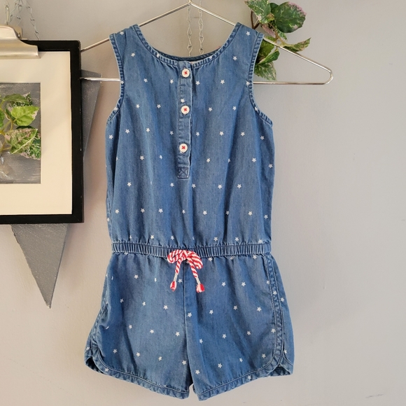 Cat & Jack Other - Cat & Jack Girl's Star Denim Romper 4T